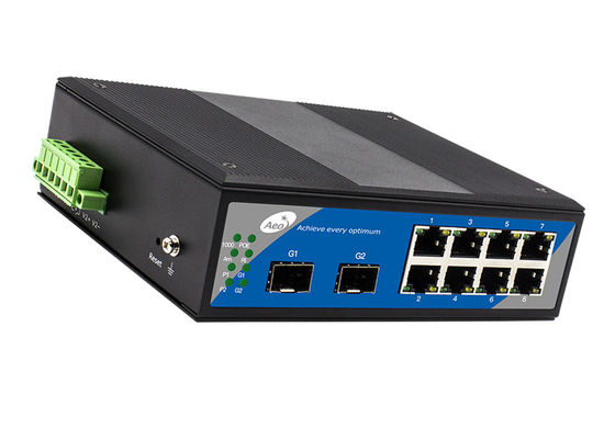 Managed 8+2 SFP Fiber Switch with 8 POE Ports and 2 SFP Slots