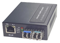 1x10/100BASE-T To 2x100BASE-X SFP Fiber Ethernet Switch Converter With PSU