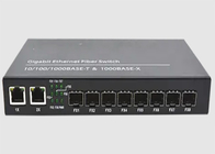 2 10/100/1000TX Ethernet Port Fiber Ethernet Switch 8 1000FX SFP Ports