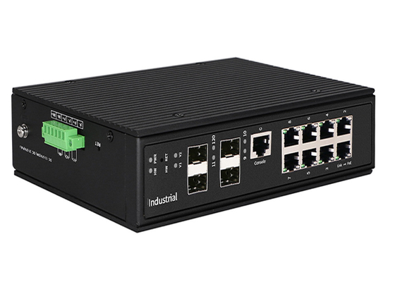 Managed Industrial POE Switch 8GE POE Ethernet Ports + 4 GIGA SFP Ports