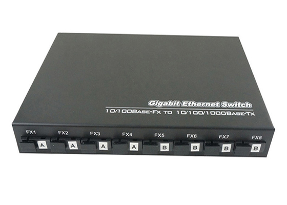 Multi Port Fiber Media Converter With Full Gigabit 8 Fiber And 2 RJ45 Ports