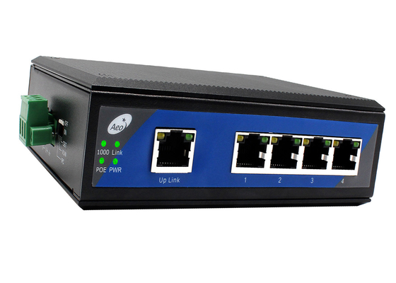 Industrial 4 Port POE Switch With 1 10/100/1000Mbps Uplink Port