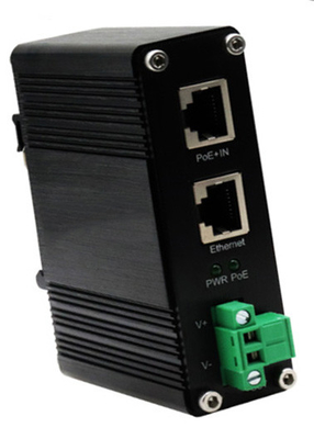DIN-Rail Industrial 802.3at Gigabit PoE Splitter Output Voltage 9VDC