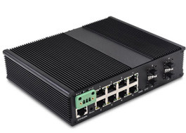 12-port Managed Industrial Ethernet Switch With 8 10/100/1000Base-T(X) Port And 4 10G SFP Slot+1 Console Port