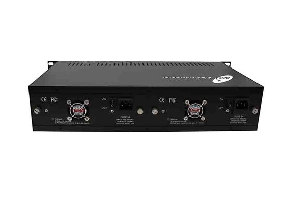 2U Rack Mount Media Converter Chassis Dual Power Supply