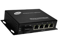 4 Port POE Ethernet Media Converter with 1 SC and 4 POE Ports