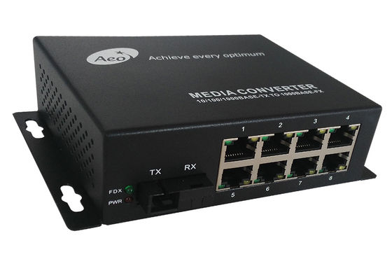 28Gbps 8 Port Fiber Media Converter 1310nm 1550nm