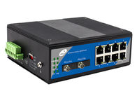 IEE802.3 IP40 Fiber Ethernet Media Converter With 2 Fiber and 8 POE Ports