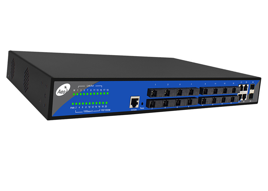 4 Gigabit Ethernet SFP Optical Switch 16 10 / 100M with 2 SFP Ports