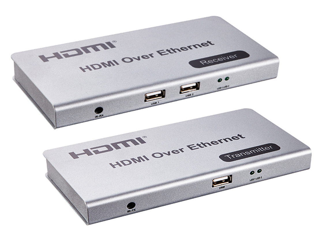 CAT5 / CAT6 Cable 120m HDMI KVM Extender With USB Audio And Mic Over IP 1080P