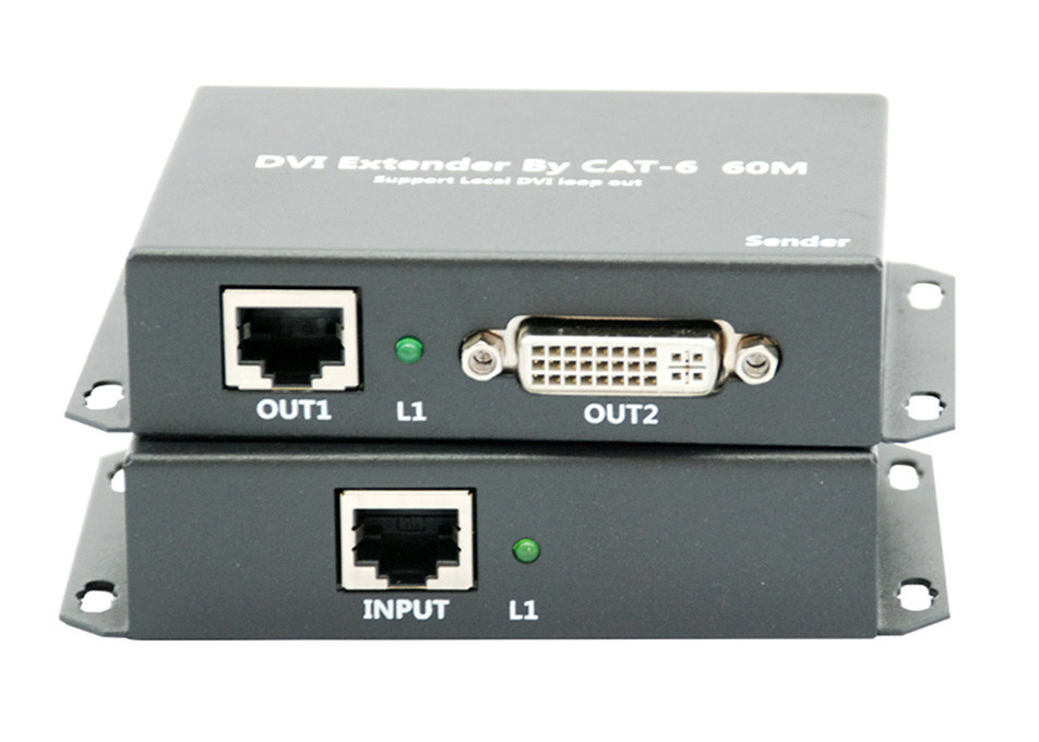 1080P 60m Cat5e DVI Extender Over IP Video Network Cable Lan