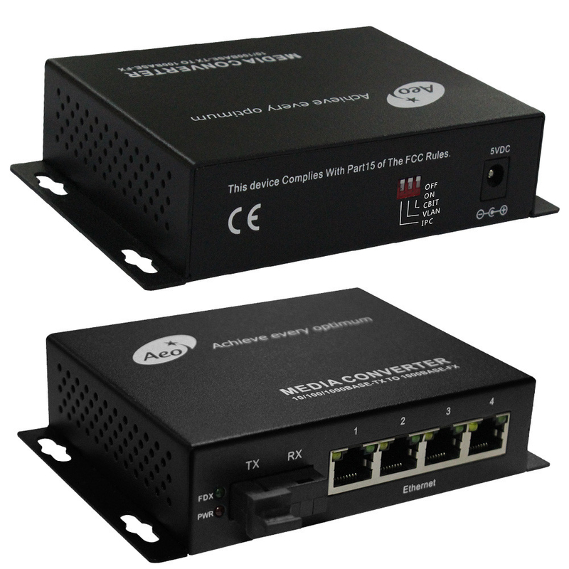 Commercial ST Fiber To Ethernet Media Converter 10/100M