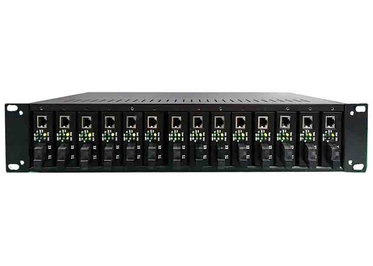 14 Slots Rack Mount Chassis 2U 19&quot; For Standalone Media Converter