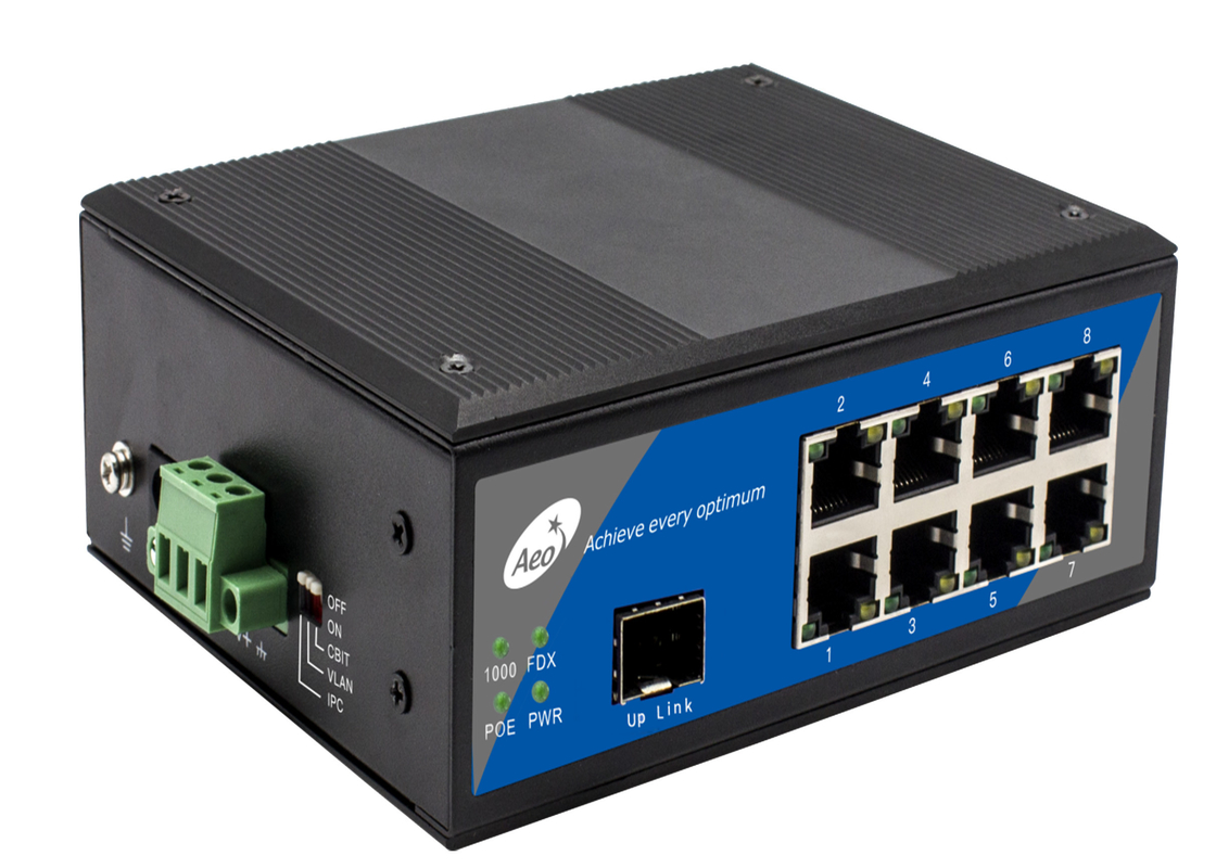 Single Fiber Port POE Ethernet Switch With External Power Supply 8 Ports