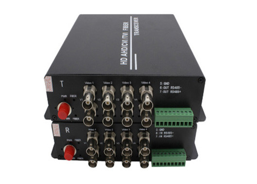 1080P AHD/CVI/TVI Video Fiber Converter 8ch 1080P BNC Video With Rs485 Data