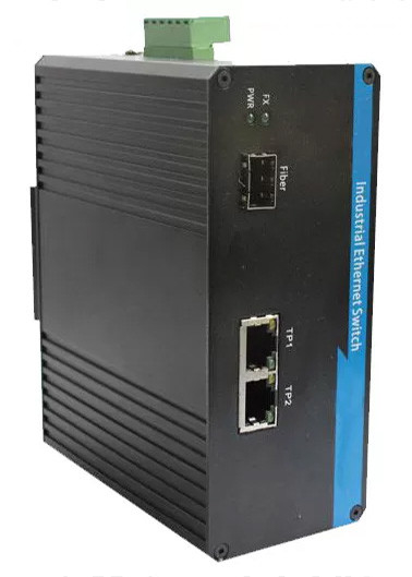 Industrial Ethernet Fiber Switch 1 Port 100BASE SFP + 2 Port 10 / 100BASE-T