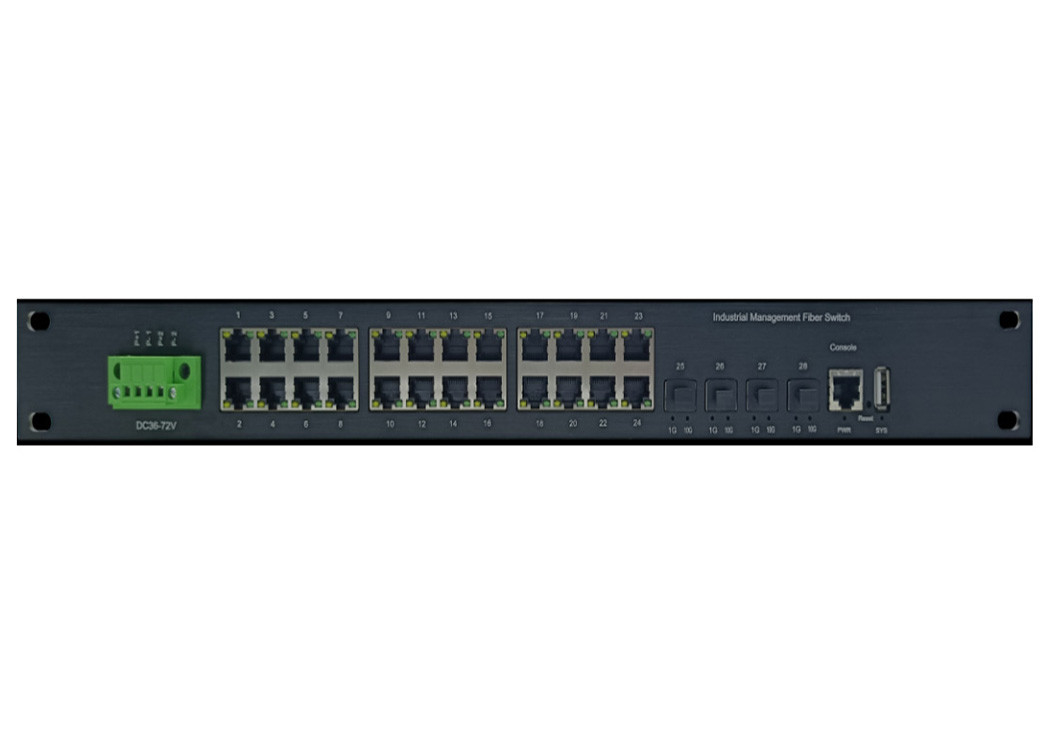 Managed Industrial Ethernet Switch With 24 10/100/1000Base-T(X) Port And 4 10G SFP+ Port