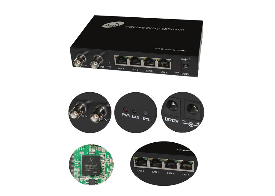 IEEE 1901 Over Coaxial Converter , 2KM Analog To IP Converter