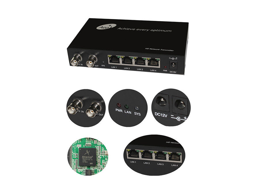 10/100Mbps Ethernet Over Coaxial Converter , 95Mbps POE To BNC Converter