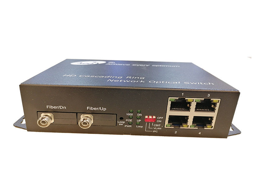 Cascading Fiber Optic Ethernet Switch Full Gigabit 4 Ethernet 2 Optical Ports