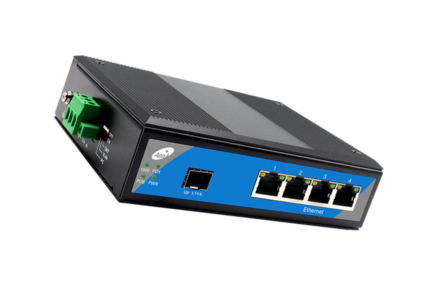 1000M Industrial Unmanaged Ethernet Switch Gigabit 1 SFP Slot 4 Ethernet Ports