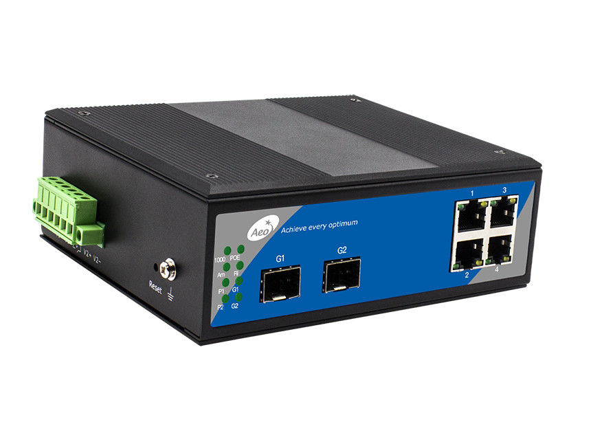 10/100/1000M Unmanaged Industrial Ethernet Switch 4 POE 2 SFP Ports