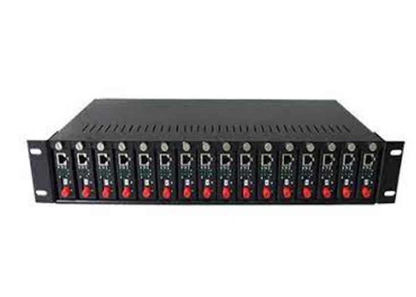 16 Slots Rack Mount Media Converter Chassis With Redundant Power Supply