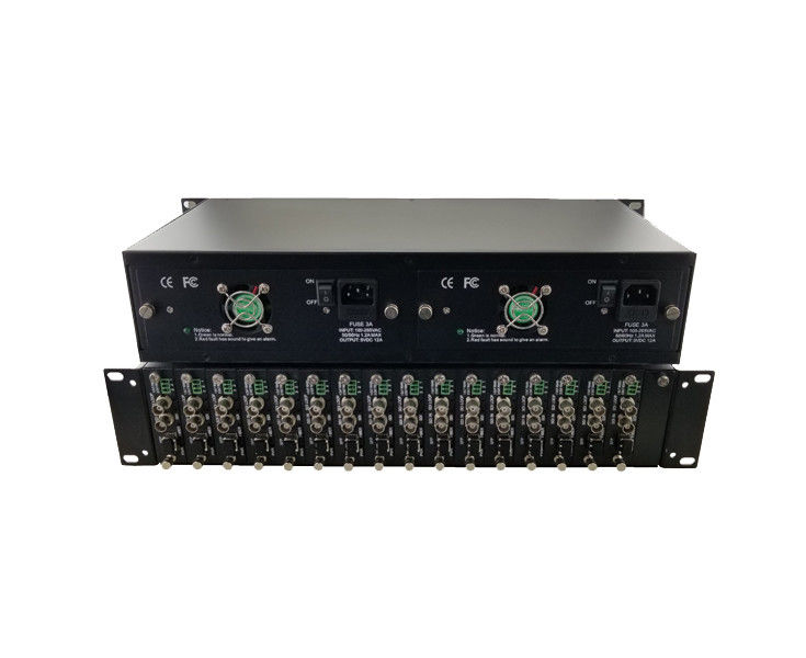 16CH HD-SDI Fiber Optical Converter Chassis With 16 Module Slots