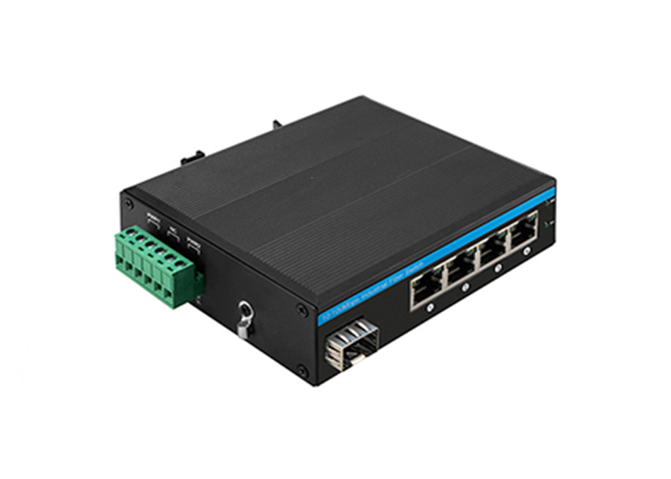 ROHS 10/100/1000Mbps POE Fiber Switch With 1 Fiber And 4 Ethernet Port