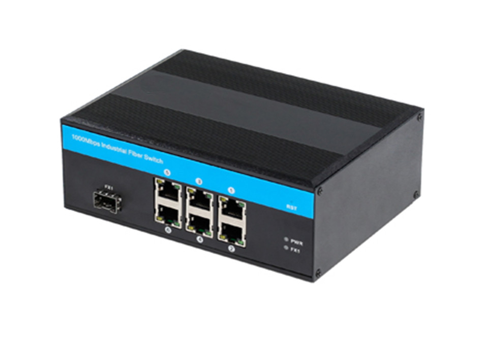 1 SFP Fiber And 6 Industrial Ethernet Port Fiber Switch 10/100/1000Mbps