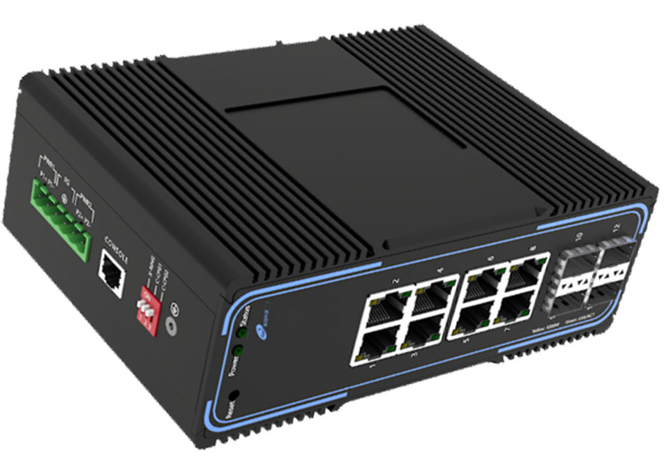 Managed Full Gigabit Ethernet Fiber Switch 4 SFP Slots And 8 Ethernet Ports