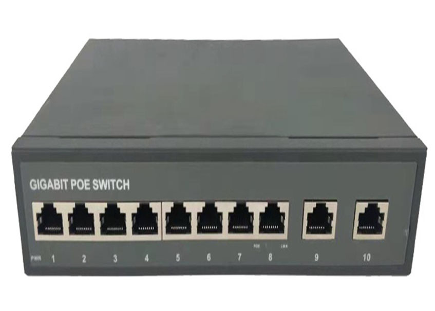 Metal Full Gigabit POE Ethernet Switch 8 Ports 2 Uplink Ports