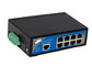 250m Industrial POE Media Converter 1 Gigabit Uplink Ethernet 8 10/100M POE Ports