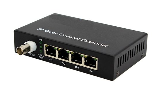 10 / 100M PoE over Coaxial Extender Ethernet and POE over Coax 4 Ethernet Ports 1 BNC